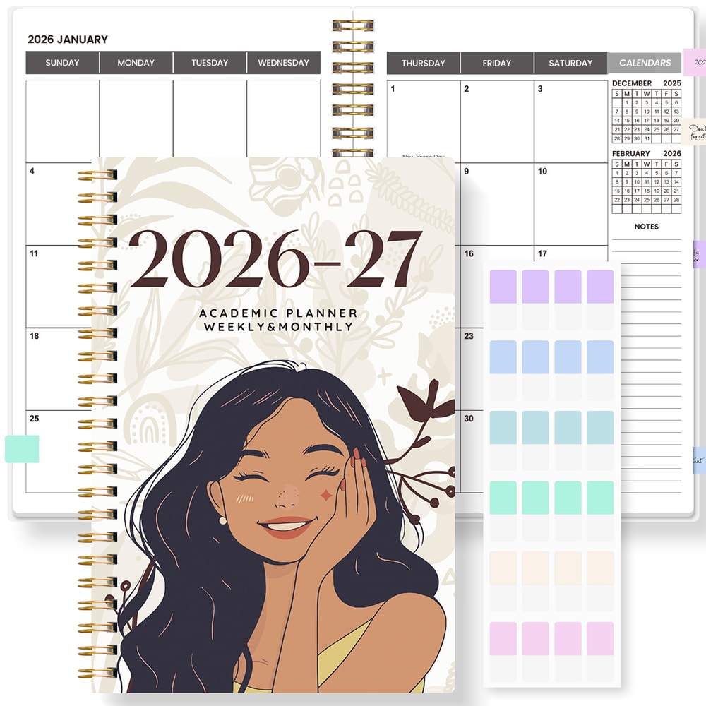 Weekly Monthly Planner Spiral Organizer With Calendar Notes School Office Supplies 7