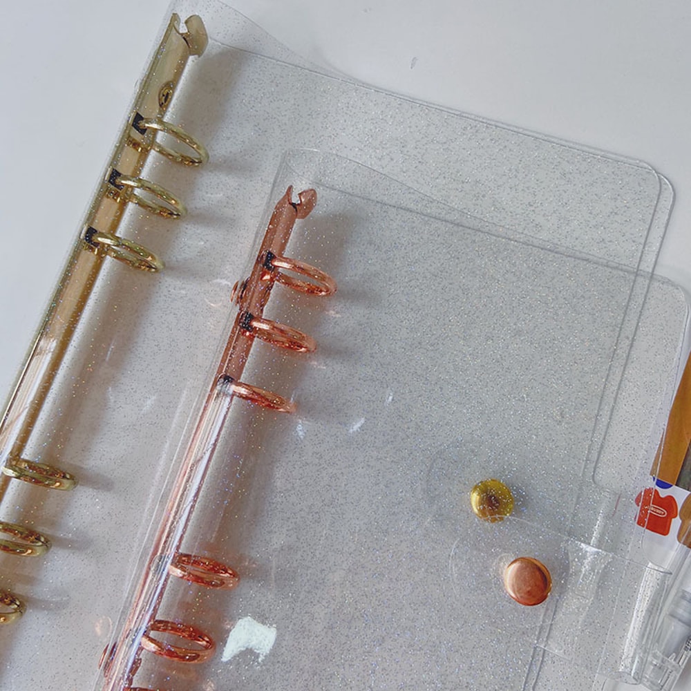 Golden Glittery Bling Binder Notebook Cover Diary Agenda Planner Paper Cover School Stationery 1