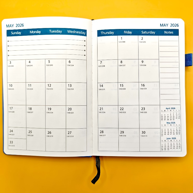 Monthly Planner Calendar Soft Cover Minimalist Diary Writing Design 2