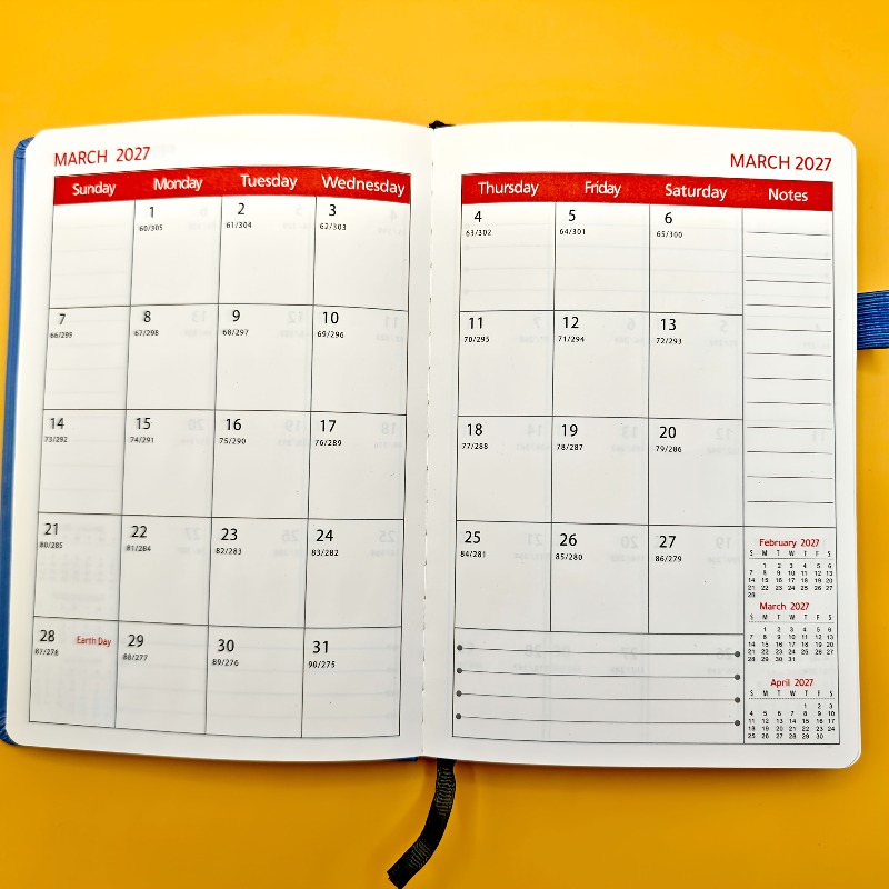 Monthly Planner Calendar Soft Cover Minimalist Diary Writing Design 3