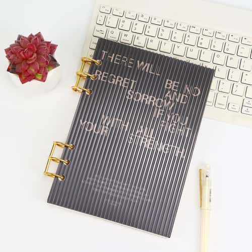 Frosting Thick Line Acrylic Loose Leaf Binder, Account Book Journal Planner, Office Stationery Supplies for Organizing