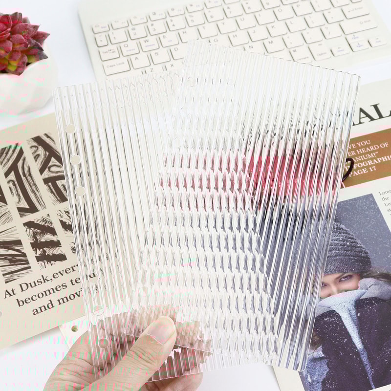 Frosting Thick Line Acrylic Loose Leaf Binder Account Book Journal Planner Office Stationery Suppli 5