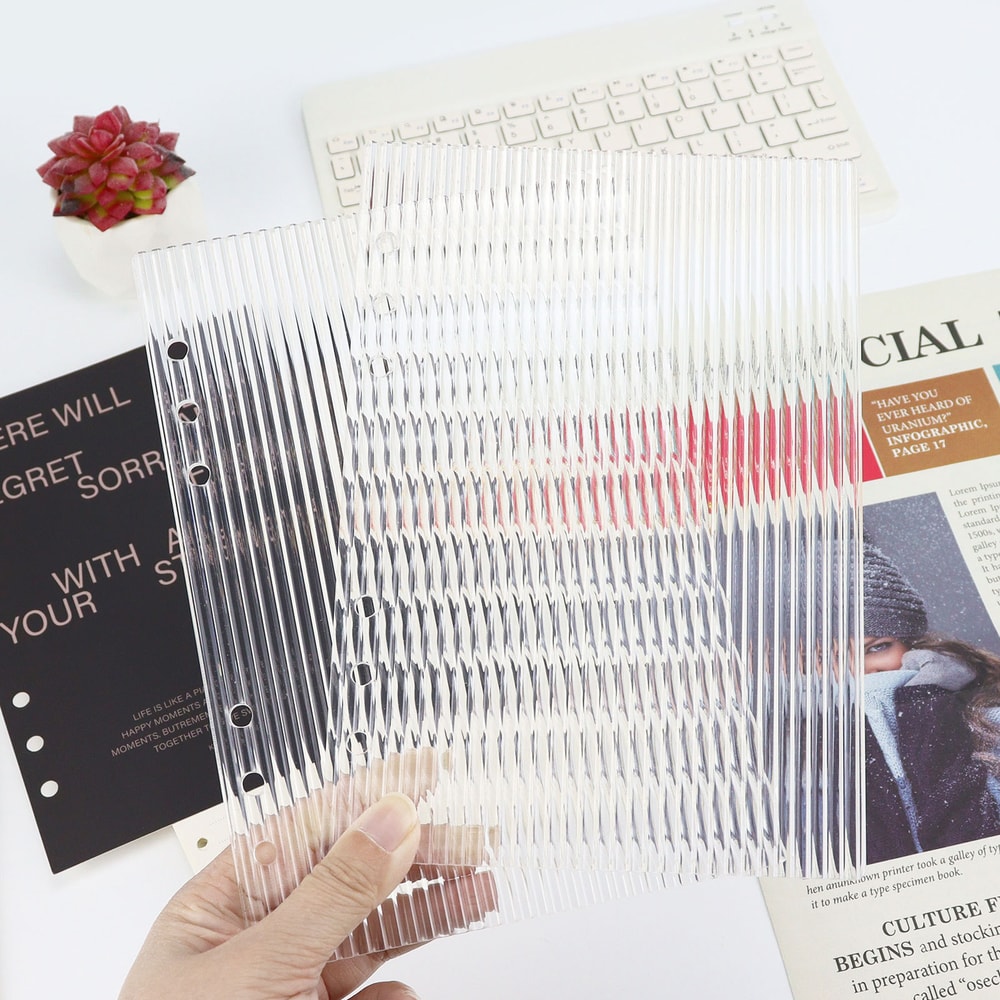 Frosting Thick Line Acrylic Loose Leaf Binder Account Book Journal Planner Office Stationery Suppli 6