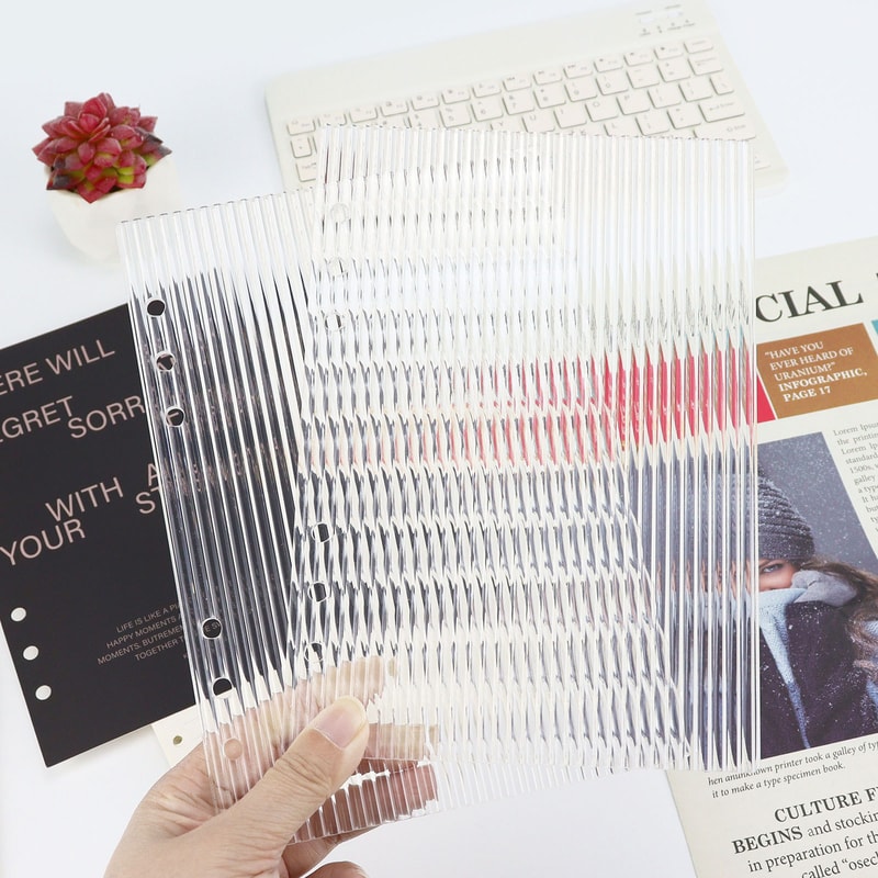 Frosting Thick Line Acrylic Loose Leaf Binder Account Book Journal Planner Office Stationery Suppli 6