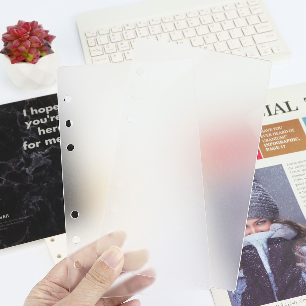 Frosting Thick Line Acrylic Loose Leaf Binder Account Book Journal Planner Office Stationery Suppli 7