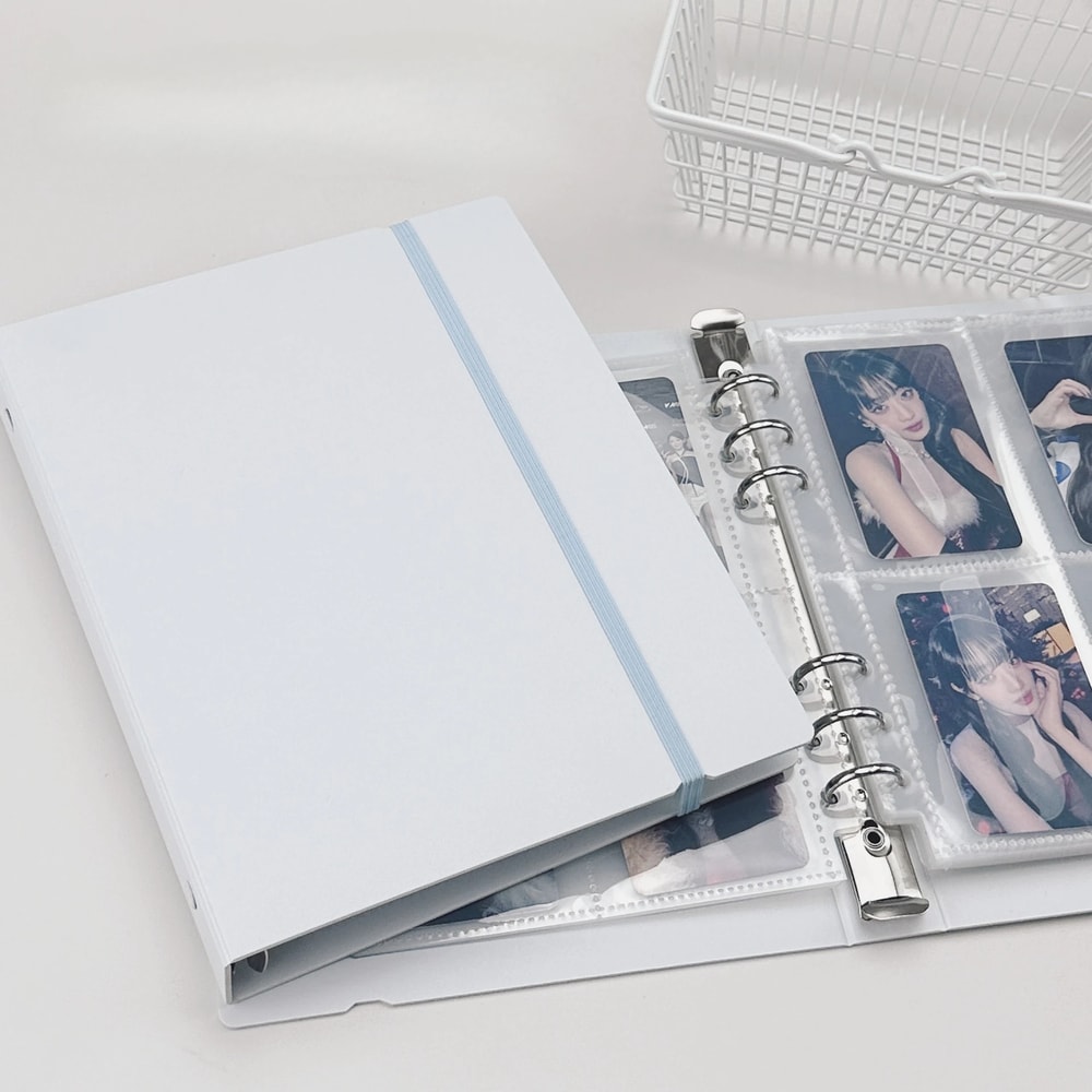 White Blue Binder Photo Cards Collect Book Diary Agenda Planner Cover Album Stationery For Organizi 0