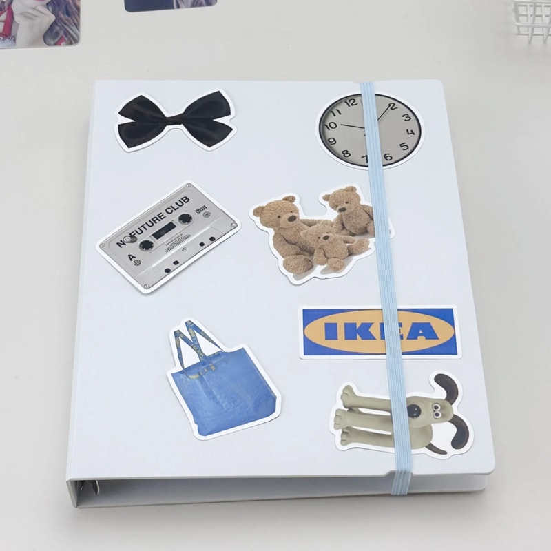 White Blue Binder Photo Cards Collect Book Diary Agenda Planner Cover Album Stationery For Organizi 1