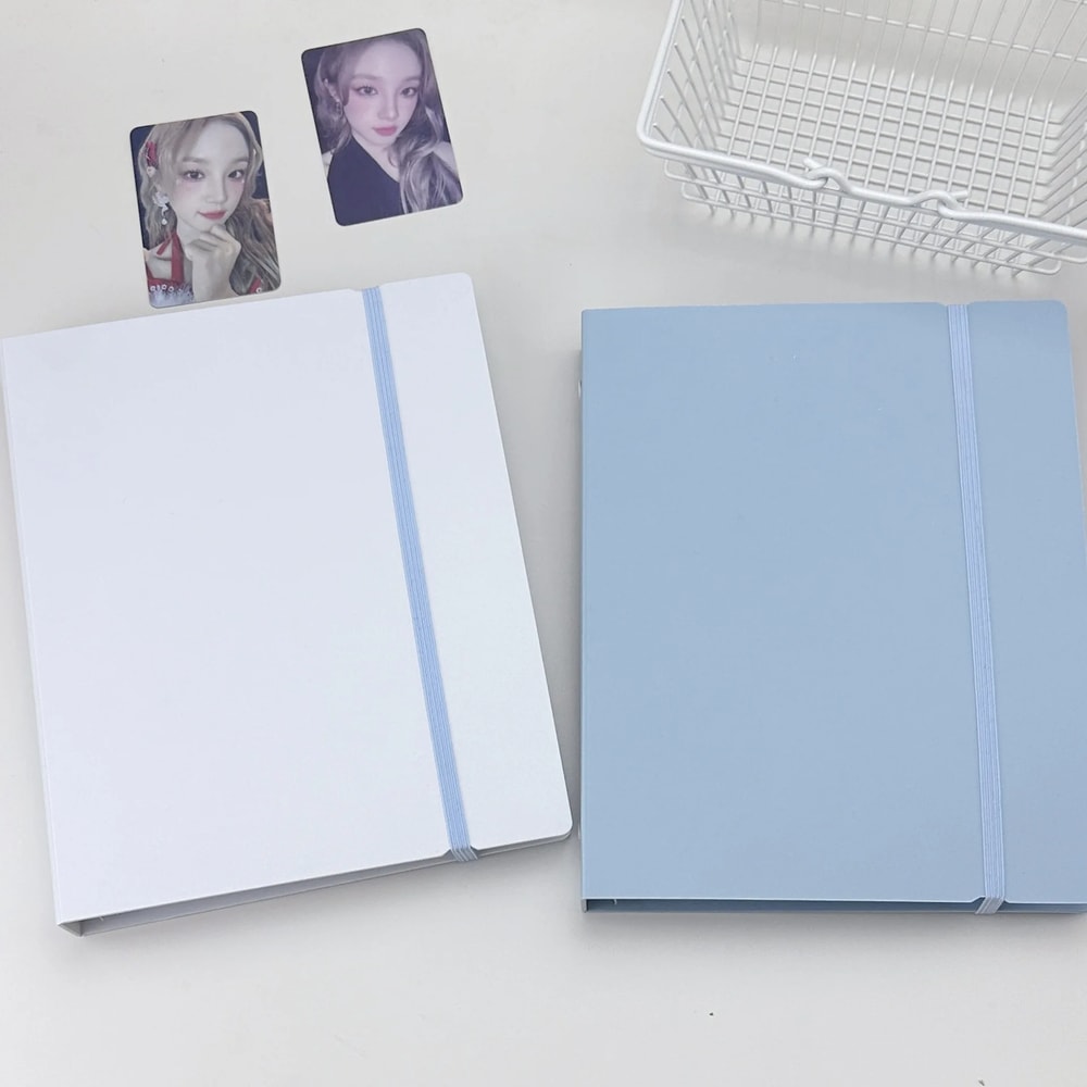 White Blue Binder Photo Cards Collect Book Diary Agenda Planner Cover Album Stationery For Organizi 2