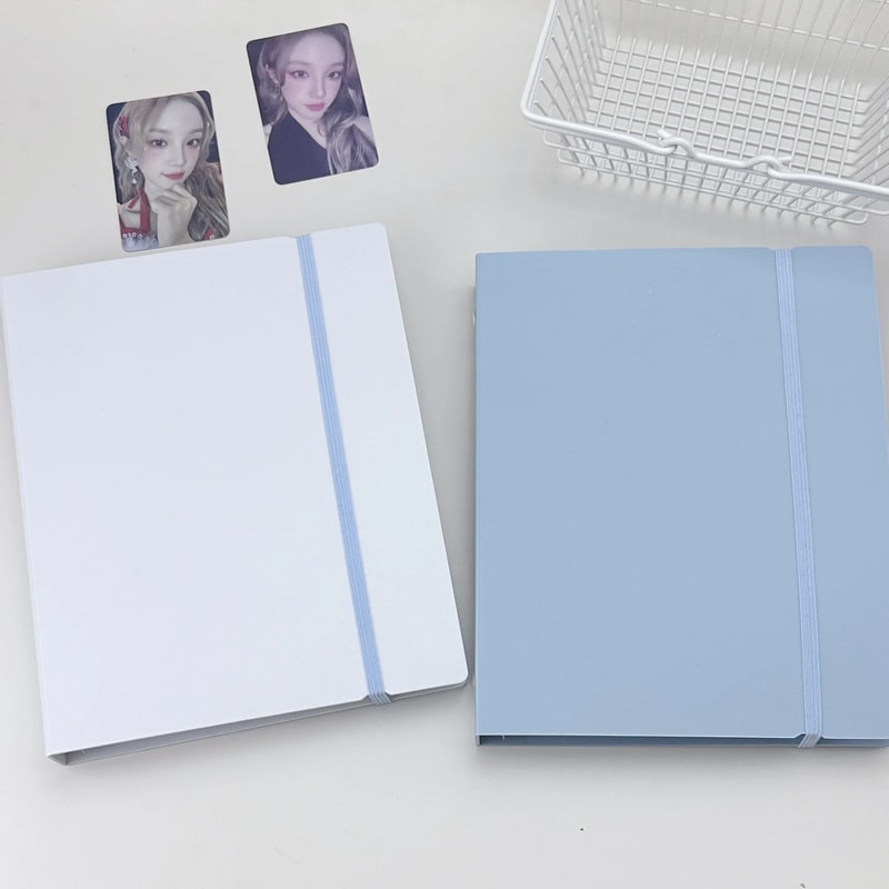 White Blue Binder Photo Cards Collect Book Diary Agenda Planner Cover Album Stationery For Organizi 2
