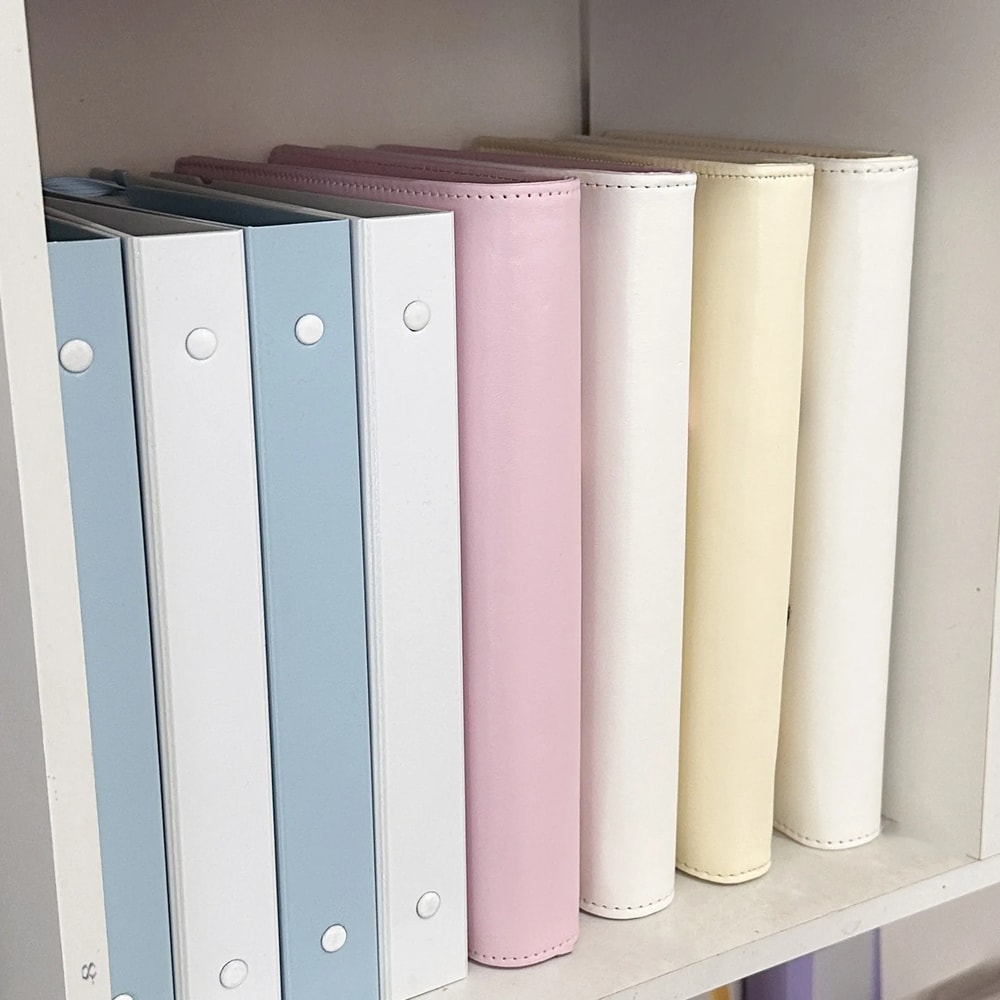 White Blue Binder Photo Cards Collect Book Diary Agenda Planner Cover Album Stationery For Organizi 3