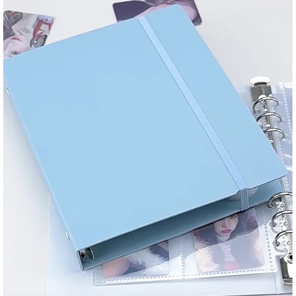 White Blue Binder Photo Cards Collect Book Diary Agenda Planner Cover Album Stationery For Organizi 6