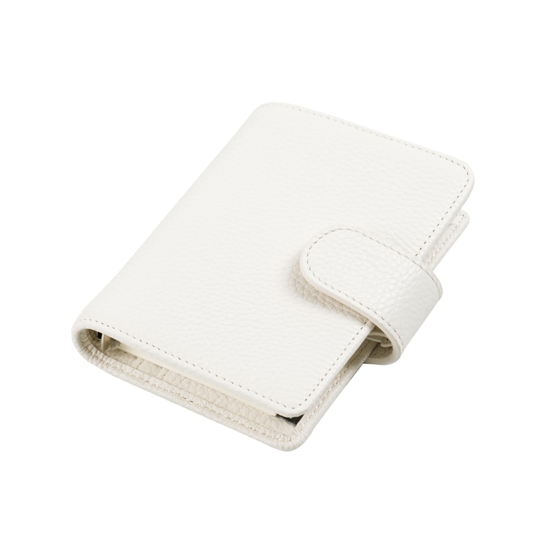 Regular Rings Planner Pebbled Grain Cowhide Mini Notebook Rings Organiser Journey Diary 7