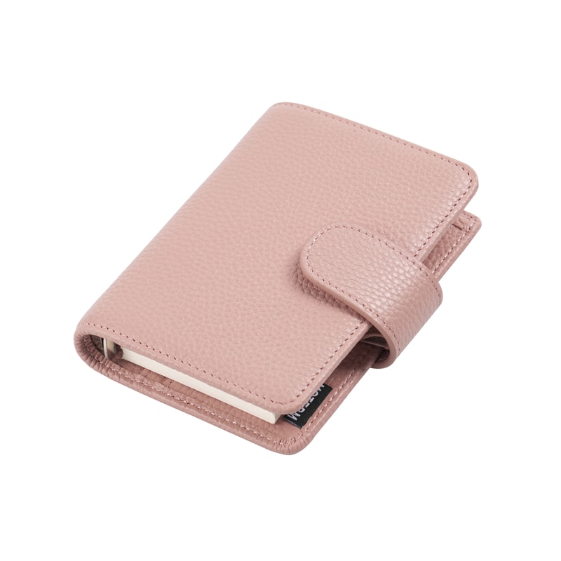 Regular Rings Planner Pebbled Grain Cowhide Mini Notebook Rings Organiser Journey Diary 8