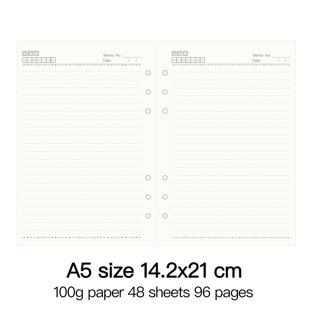 High Quality Ring Binder Notebook Insert Refills Loose Leaf Spiral Diary Planner Paper Durable Inne