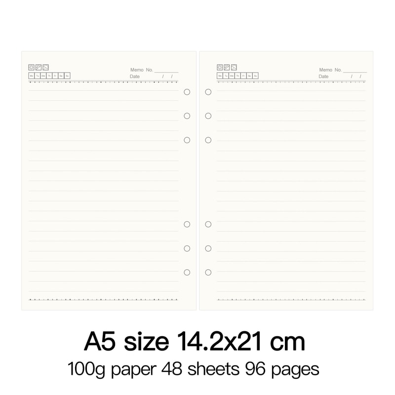 High Quality Ring Binder Notebook Insert Refills Loose Leaf Spiral Diary Planner Paper Durable Inne