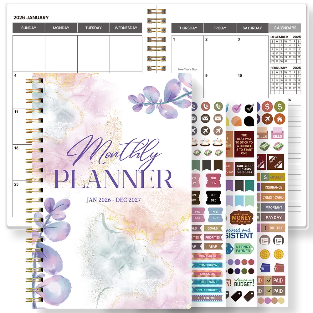 Weekly Monthly Planner Spiral Organizer With Calendar Notes School Office Supplies Schedule Pla 5