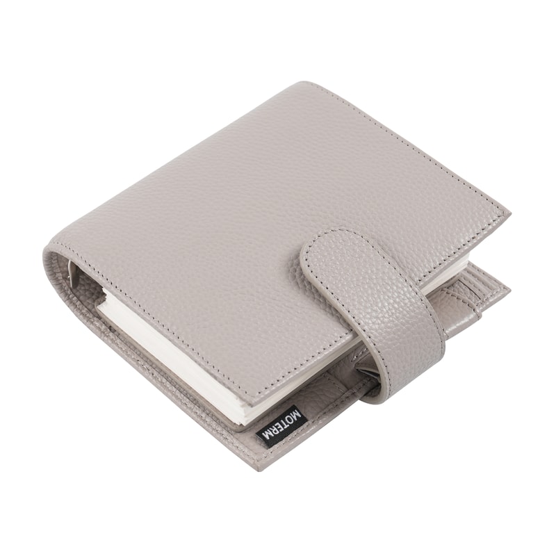 Pocket Size Planner Pebbled Grain Leather Notebook Ring Mini Agenda Organizer Diary Notepad For Dai