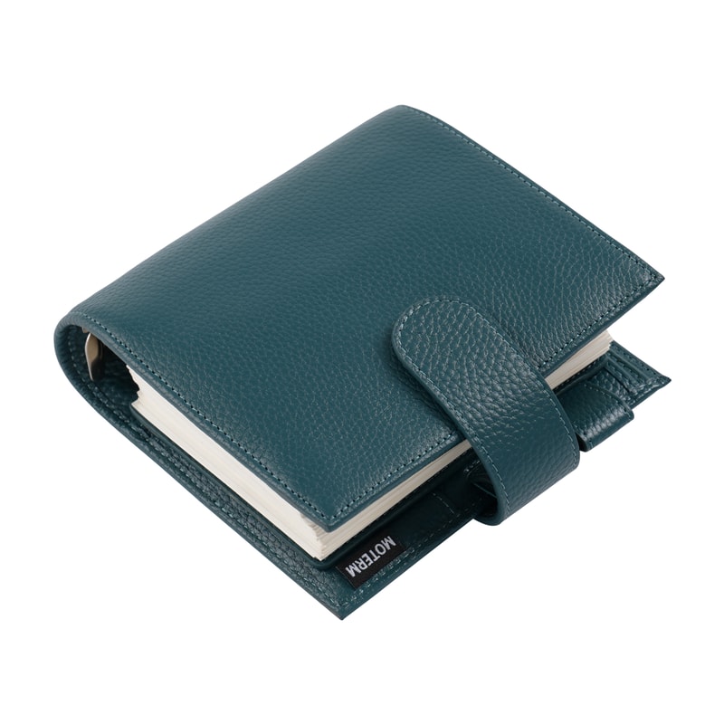 Pocket Size Planner Pebbled Grain Leather Notebook Ring Mini Agenda Organizer Diary Notepad For Dai