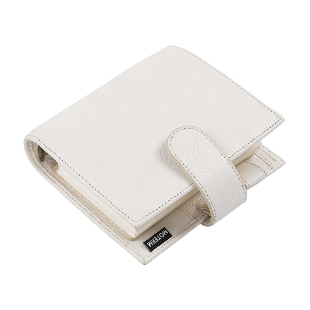 Pocket Size Planner Pebbled Grain Leather Notebook Ring Mini Agenda Organizer Diary Notepad For Dai