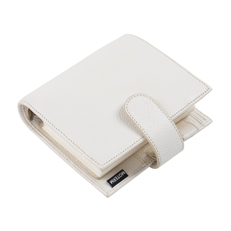 Pocket Size Planner Pebbled Grain Leather Notebook Ring Mini Agenda Organizer Diary Notepad For Dai