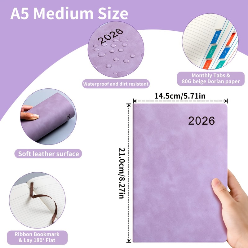 Self-Discipline Calendar Planner, Daily Organizer, Portable Notebook, Weekly & Monthly Planner Layouts