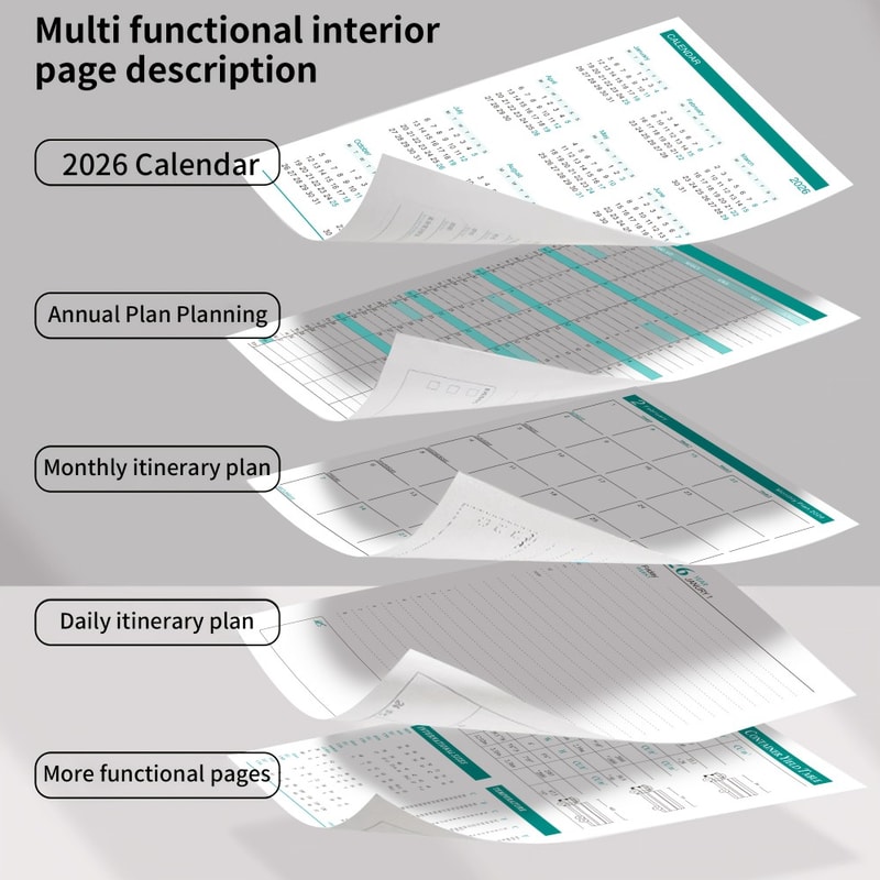 Self-Discipline Calendar Planner, Daily Organizer, Portable Notebook, Weekly & Monthly Planner Layouts