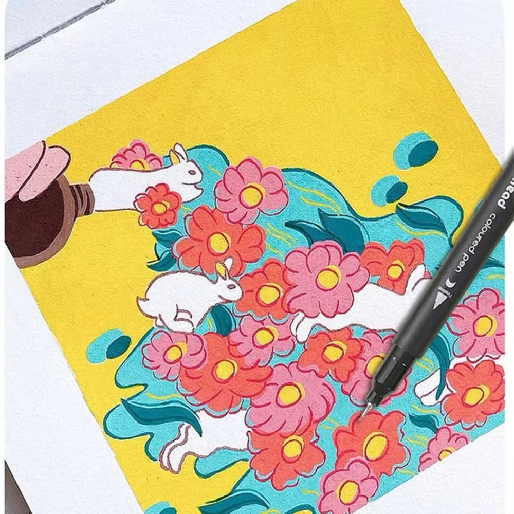 Colors Dual Tip Brush Marker Pens Watercolour Fine Liner Manga Art Accessories For Drawing Art Supp