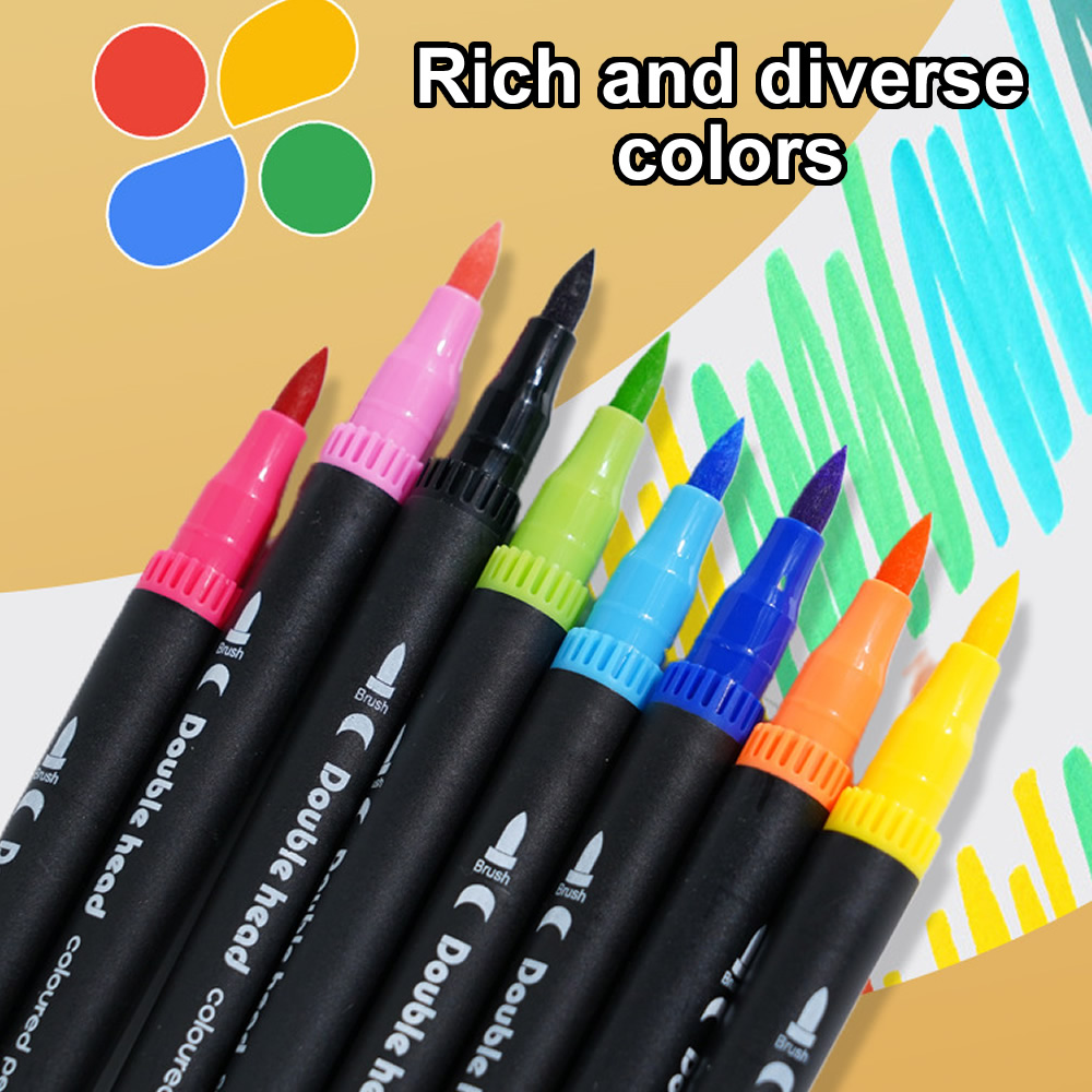Colors Double Head Markers Tip Art Supplies Drawing Brush Pen Set Perfect For Office School Gift Pe 1