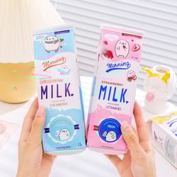 creative cartoon pencil case, cute milk shape school pencil box, unusual pencil cases for boys and girls