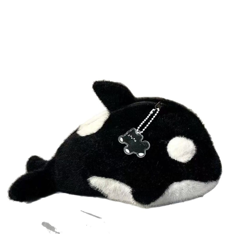 Adorable Killer Whale Plush Pencil Bag Spacious Soft School Supply Organizer Cute Creative Statione 4
