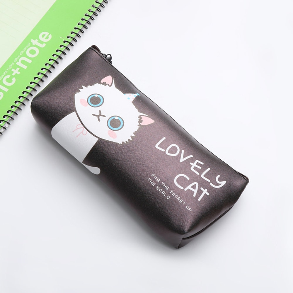 Cat School Pencil Bag Cute Silicone Waterproof Case Girls Kids Gift Office School Supplies Statione 4