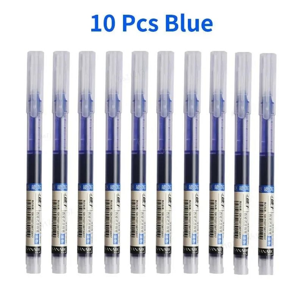 Needle Type Gel Pens Straight Liquid Black Blue Red Writing Pens School Stationery Office Supplies 7