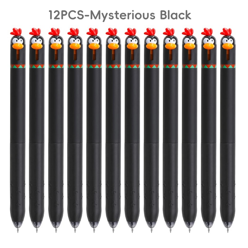 Back To School Funny Gel Pen Chicken Click Pen Stress Relief Toy FastDrying Ink For School Office 10