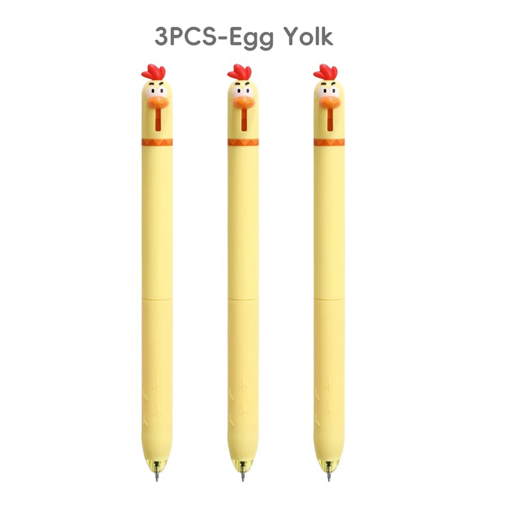 Back To School Funny Gel Pen Chicken Click Pen Stress Relief Toy FastDrying Ink For School Office 3