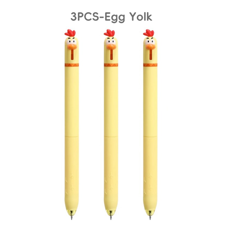 Back To School Funny Gel Pen Chicken Click Pen Stress Relief Toy FastDrying Ink For School Office 3