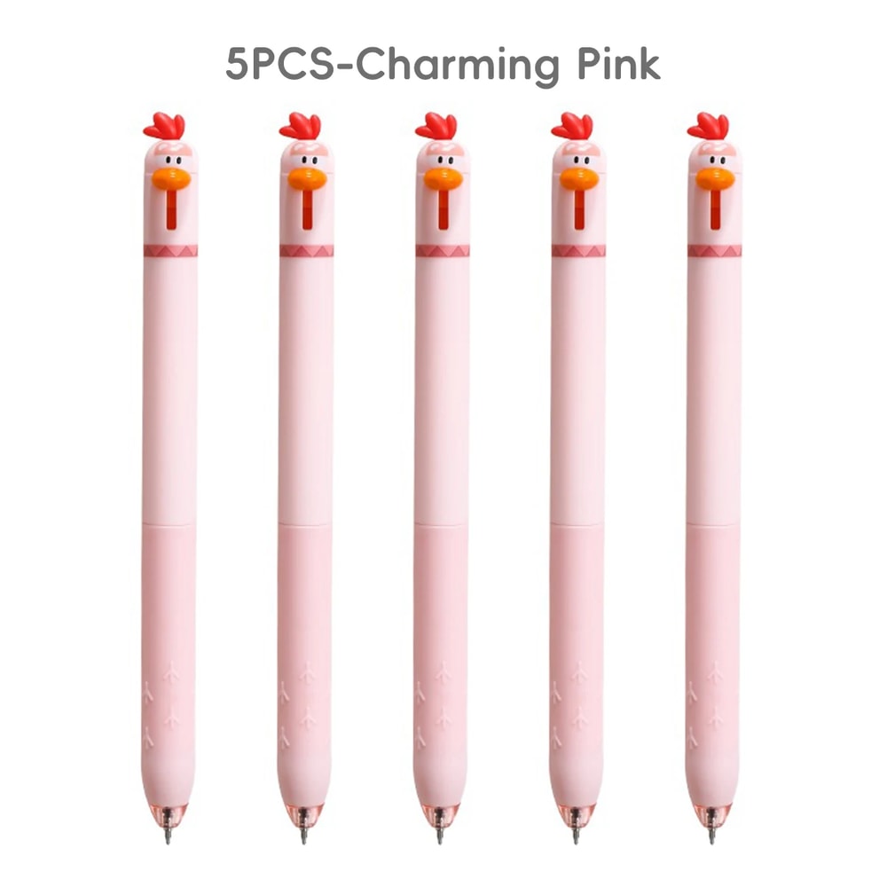 Back To School Funny Gel Pen Chicken Click Pen Stress Relief Toy FastDrying Ink For School Office 5