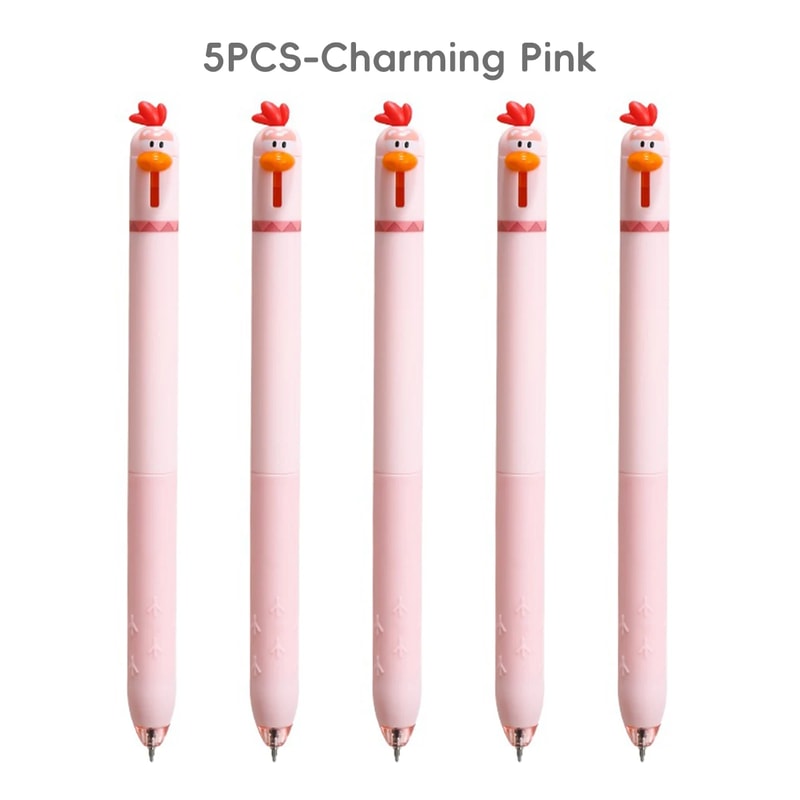 Back To School Funny Gel Pen Chicken Click Pen Stress Relief Toy FastDrying Ink For School Office 5