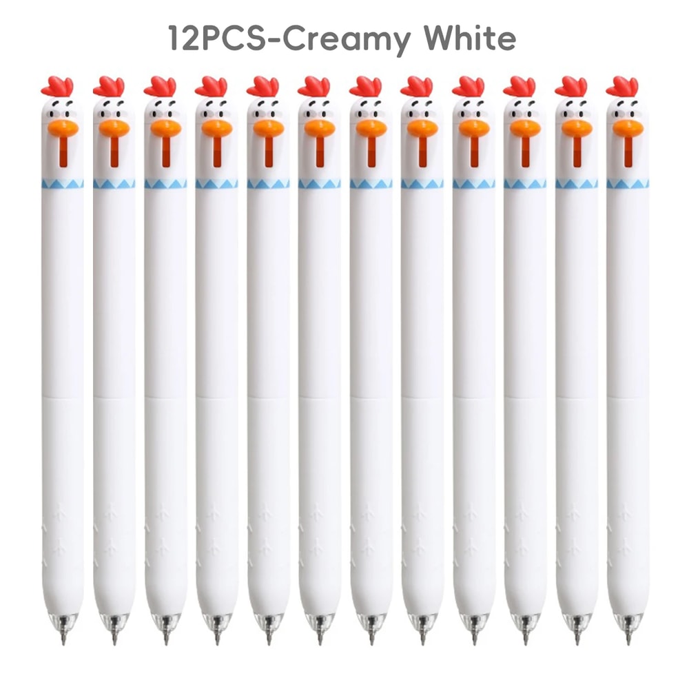Back To School Funny Gel Pen Chicken Click Pen Stress Relief Toy FastDrying Ink For School Office 11