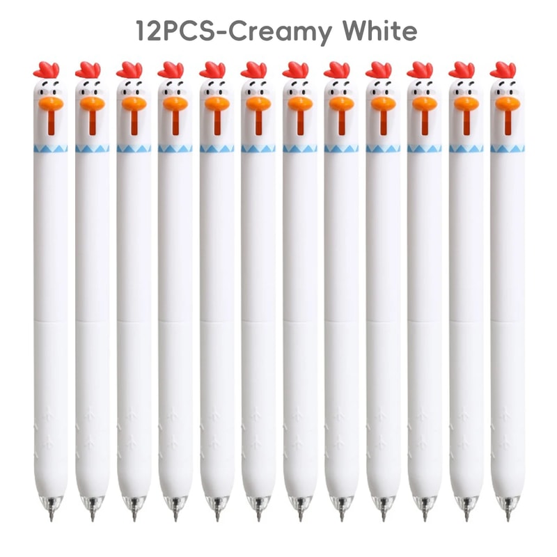 Back To School Funny Gel Pen Chicken Click Pen Stress Relief Toy FastDrying Ink For School Office 11