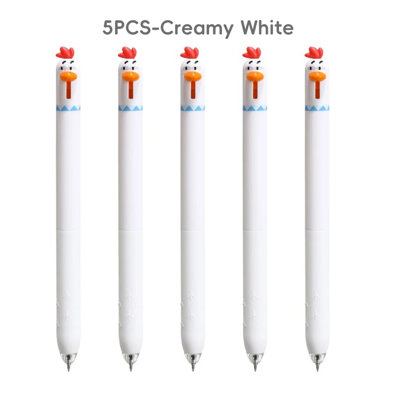 Back To School Funny Gel Pen Chicken Click Pen Stress Relief Toy FastDrying Ink For School Office 6