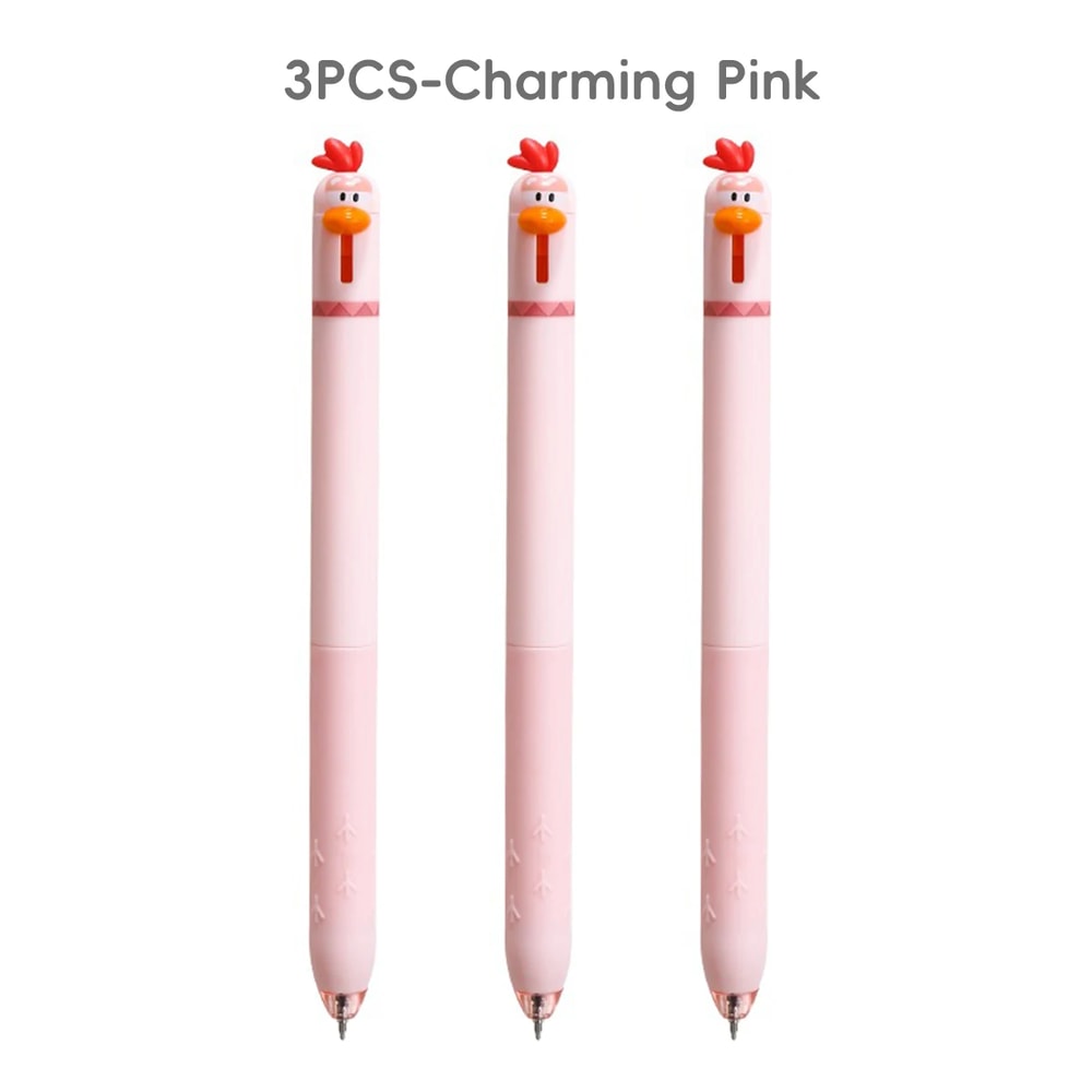 Back To School Funny Gel Pen Chicken Click Pen Stress Relief Toy FastDrying Ink For School Office 2