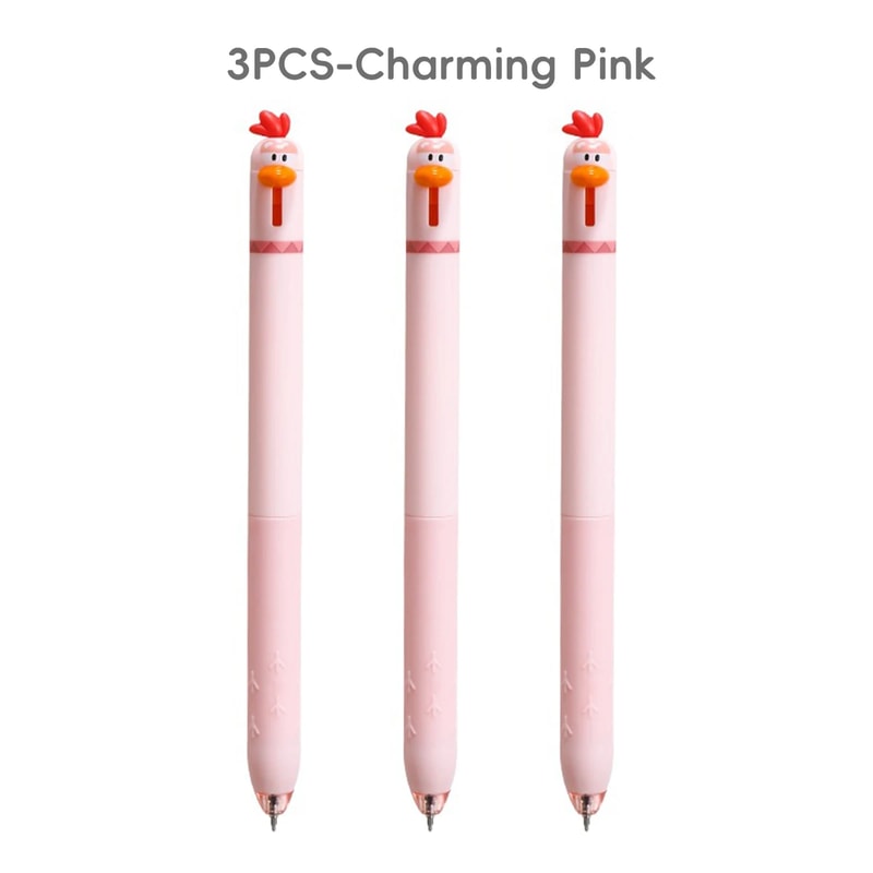 Back To School Funny Gel Pen Chicken Click Pen Stress Relief Toy FastDrying Ink For School Office 2