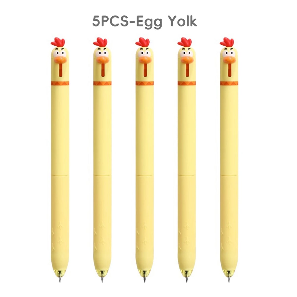 Back To School Funny Gel Pen Chicken Click Pen Stress Relief Toy FastDrying Ink For School Office 7