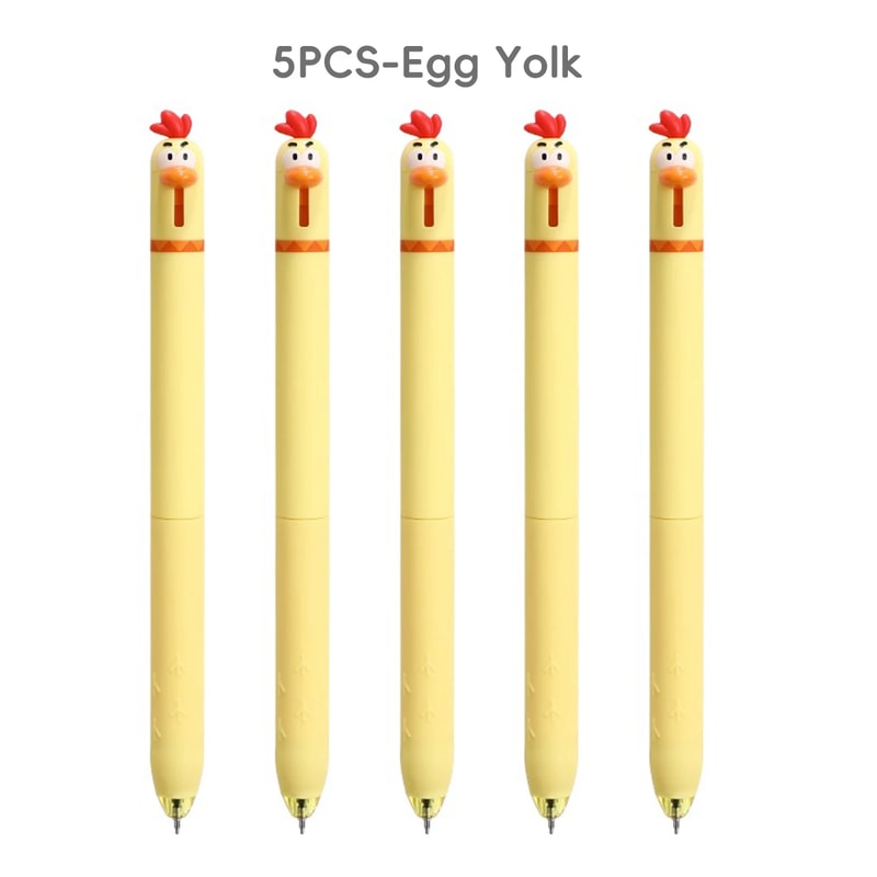 Back To School Funny Gel Pen Chicken Click Pen Stress Relief Toy FastDrying Ink For School Office 7