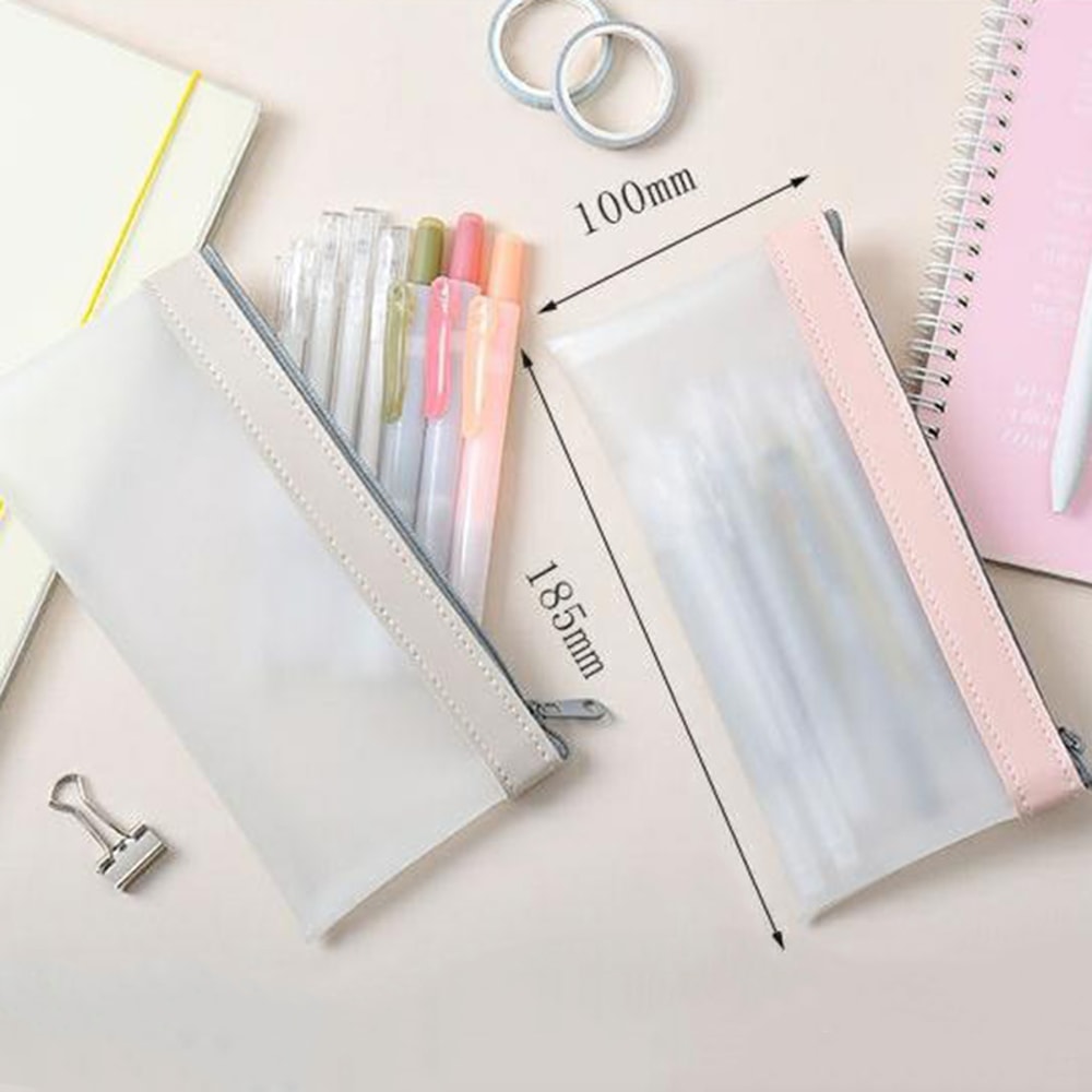 Transparent Pencil Case Large Capacity Cosmetic Bag Cute Stationery For Girls Back To School Suppli 4