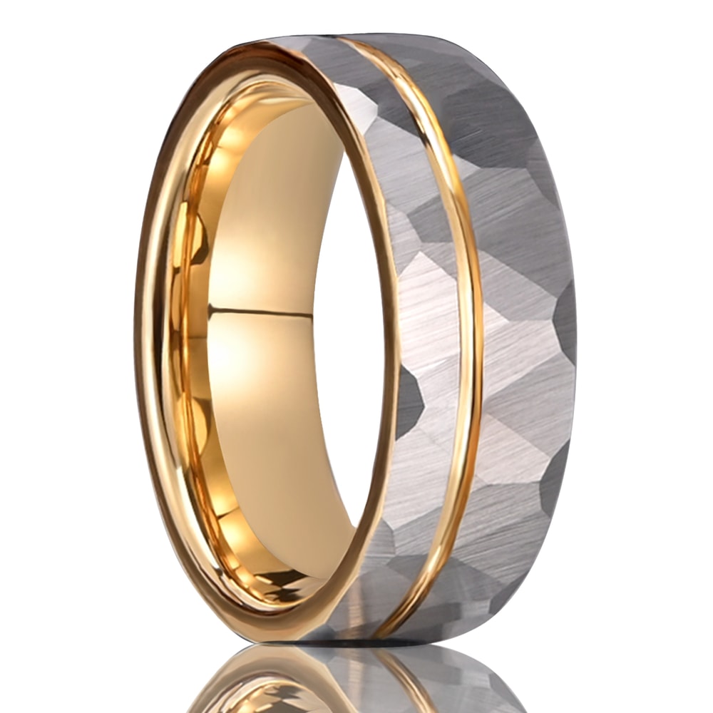 Hammered Tungsten Carbide Ring Mens Wedding Bands Fashion Jewellery Engagement Rings For Him 7