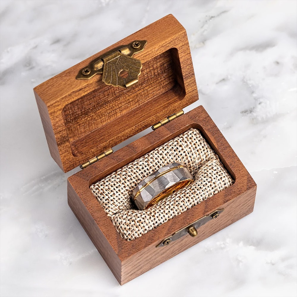 Hammered Tungsten Carbide Ring Mens Wedding Bands Fashion Jewellery Engagement Rings For Him 5