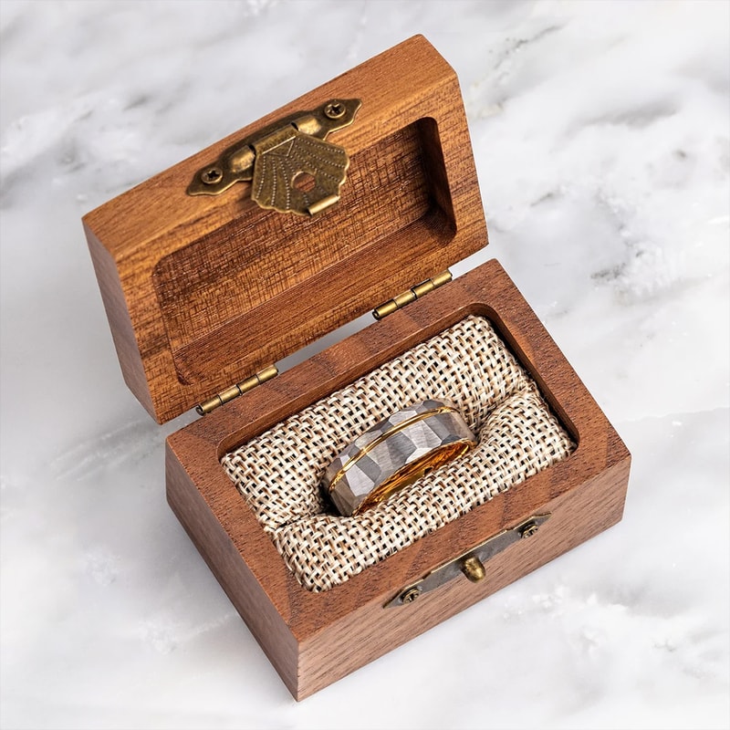 Hammered Tungsten Carbide Ring Mens Wedding Bands Fashion Jewellery Engagement Rings For Him 5