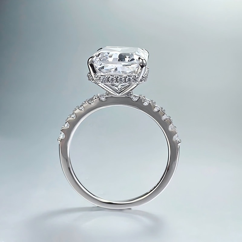 Luxury Fine Jewellery Radiant Cut Diamond Wedding Ring Sterling Silver Wedding Ring Elegant Bridal 2