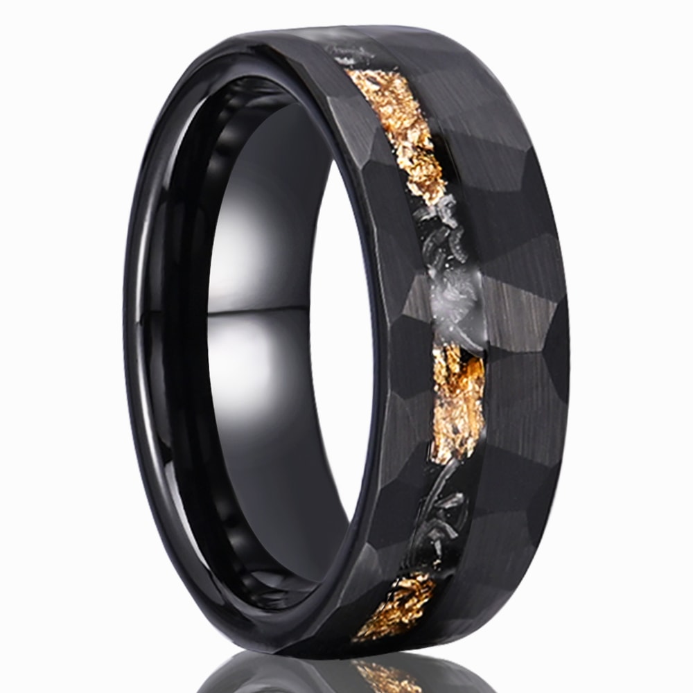 Meteorite Tungsten Ring, Fashion Jewellery for Men, Wedding Bands & Engagement Rings